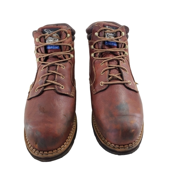 Georgie Boots Work Safety Shoes Men 12 M Brown Leather Metguard ASTM Performance